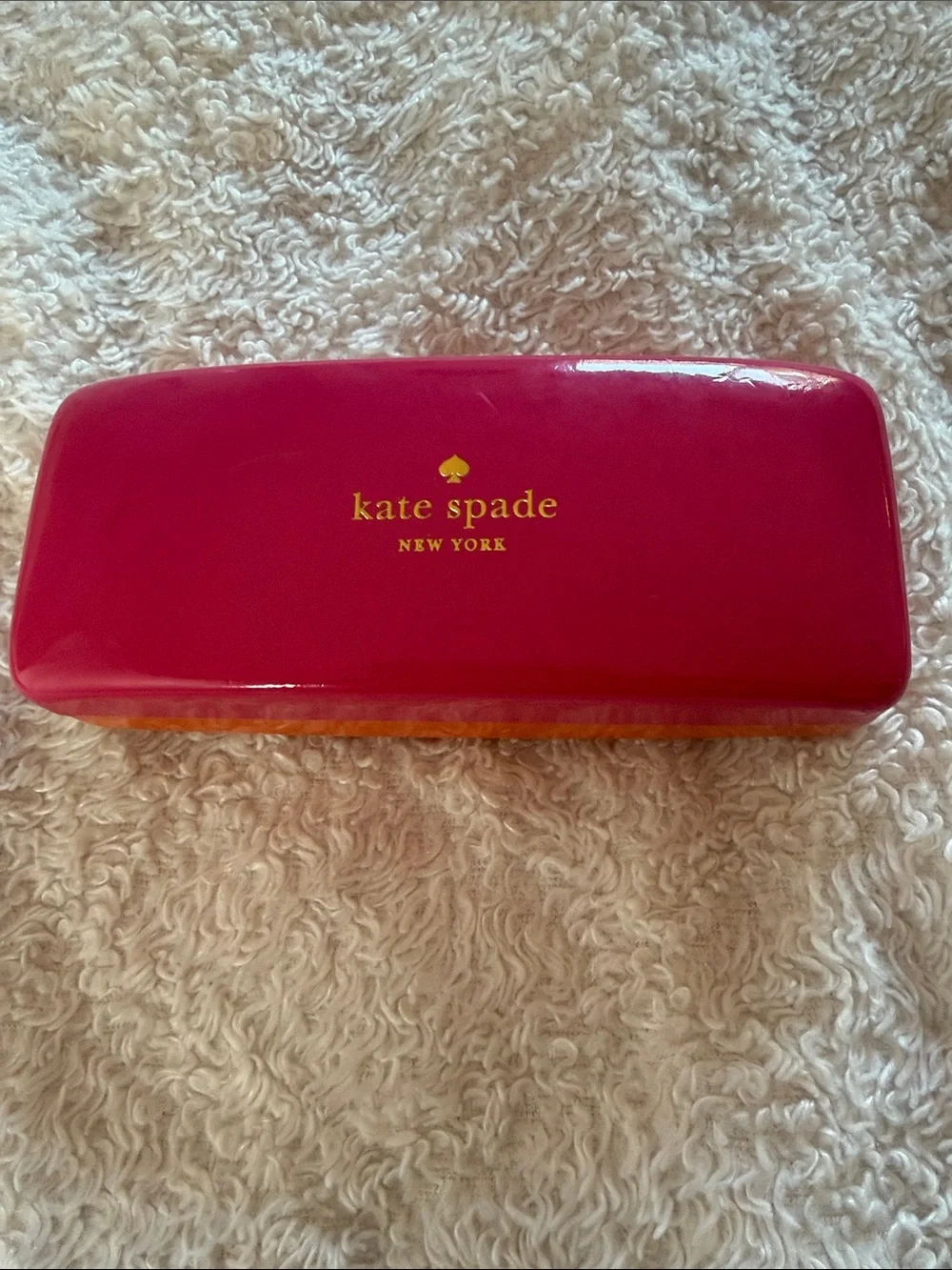 kate spade Hot Pink Hard Sunglass/Eyewear Case with Gold Logo